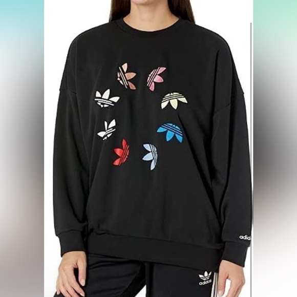 ADIDAS ADICOLOR SHATTERED TREFOIL WHEEL BLACK SWEATSHIRT SIZE S - Picture 1 of 4